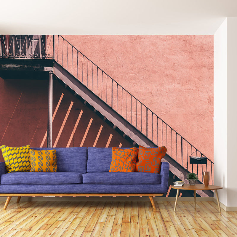 Customized Modern Stairs Building Mural Wallpaper Wall Covering for Bedroom