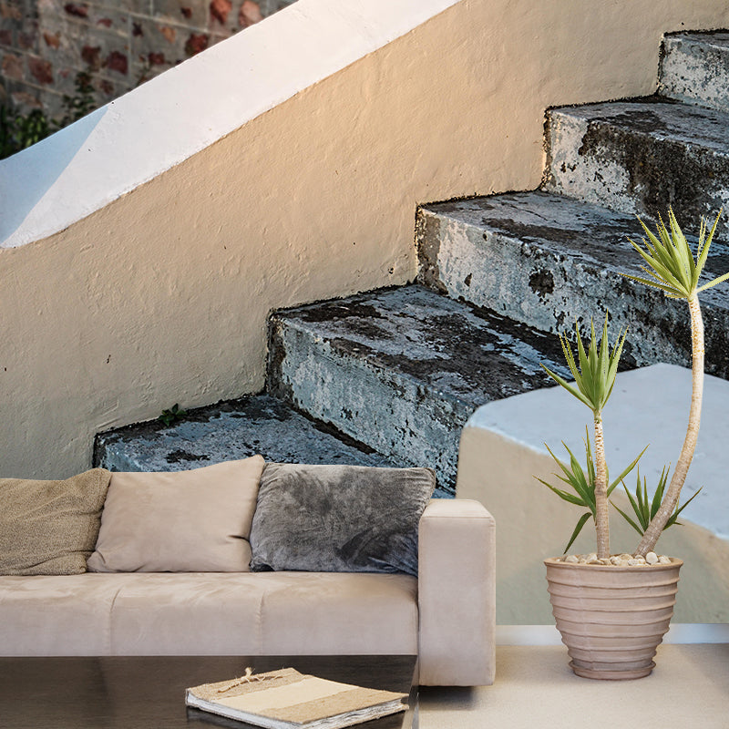 Stain Resistant Stairs Architecture Mural Wallpaper for Living Room