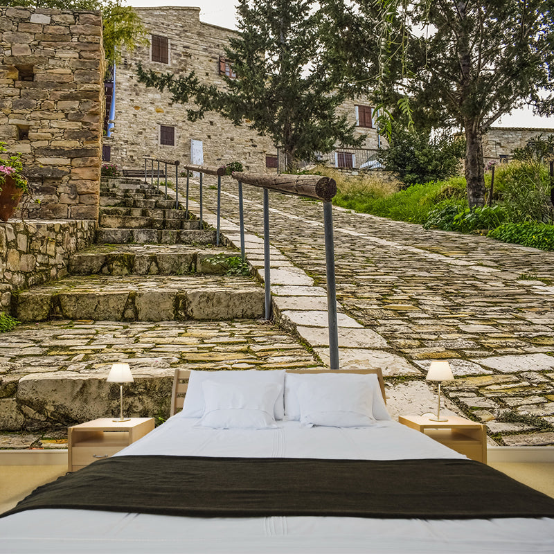 Stairs Architecture Mural Wallpaper Stain Resistant Wall Decor for Home Decor