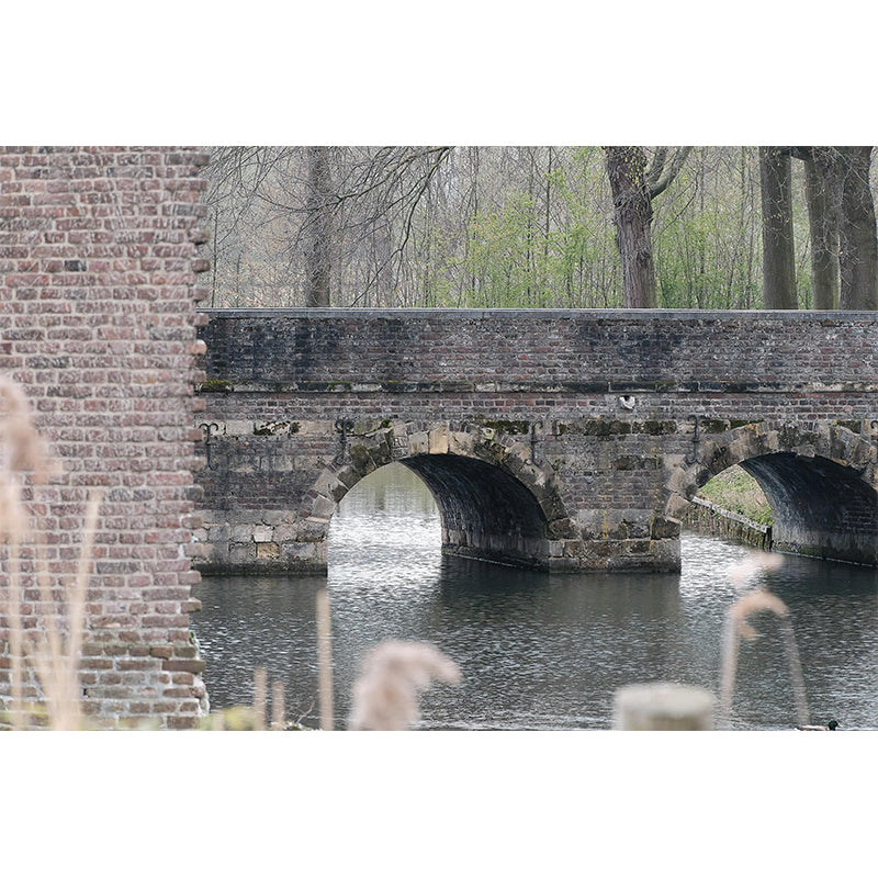 Stone Bridge Architecture Wall Mural Stain Resistant for Bedroom