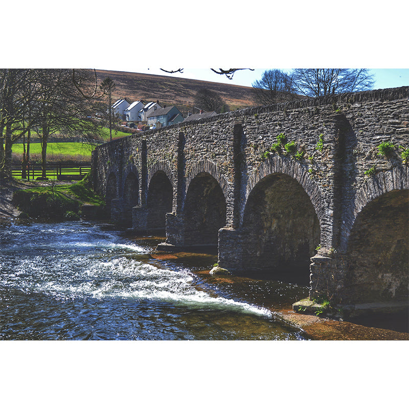 Contemporary Stone Bridge Wallpaper Architecture Mural  Stain Resistant for Bedroom