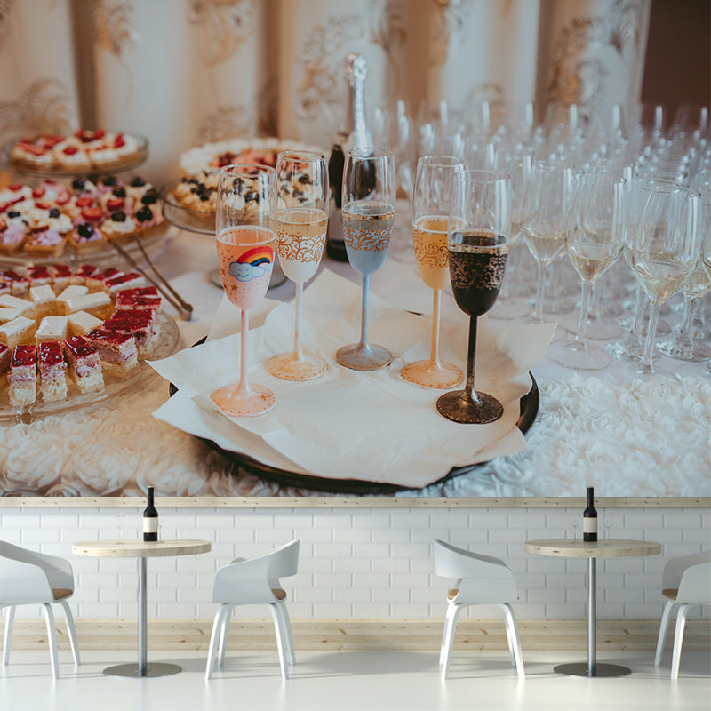 Wine Wall Mural Moisture Resistant Contemporary Photography Wall Art for Pub