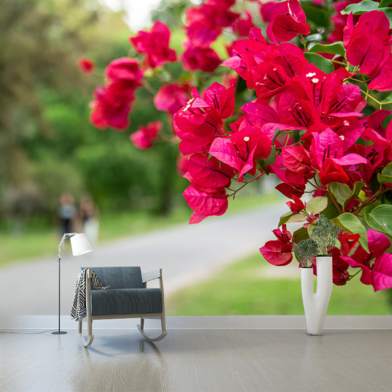 Minimalism Style Bougainvillea Wall Mural Decorative Photography for Living Room