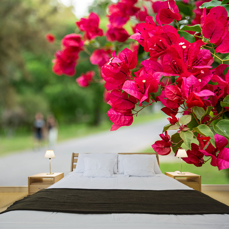 Minimalism Style Bougainvillea Wall Mural Decorative Photography for Living Room