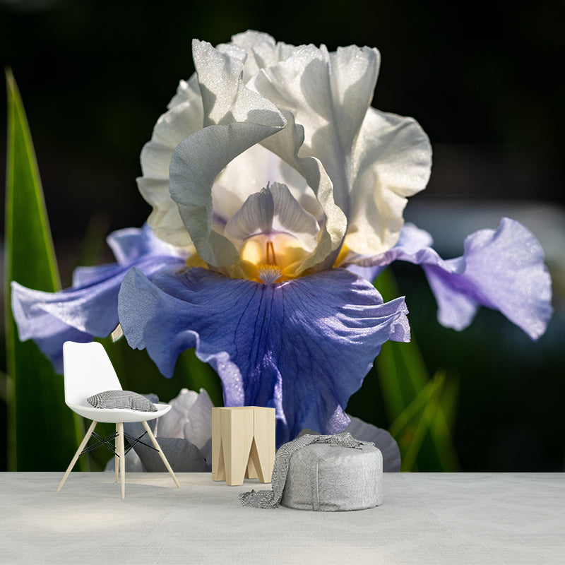 Customized Iris Mural Wall Covering Eco-friendly Wallpaper for Bedroom