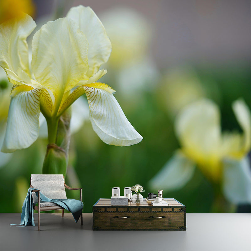 Customized Iris Mural Wall Covering Eco-friendly Wallpaper for Bedroom