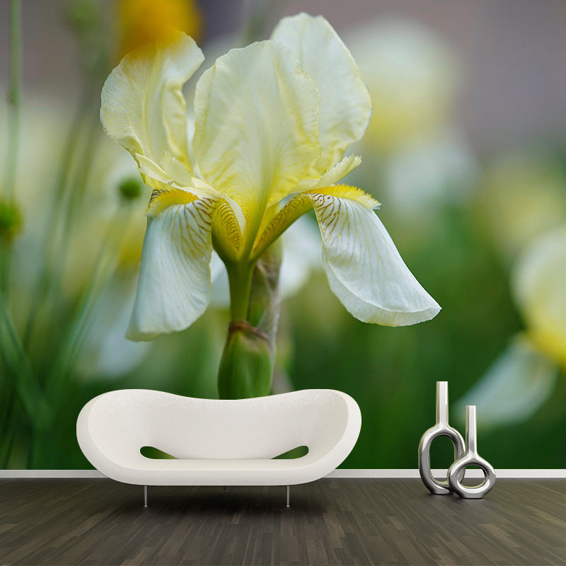 Customized Iris Mural Wall Covering Eco-friendly Wallpaper for Bedroom