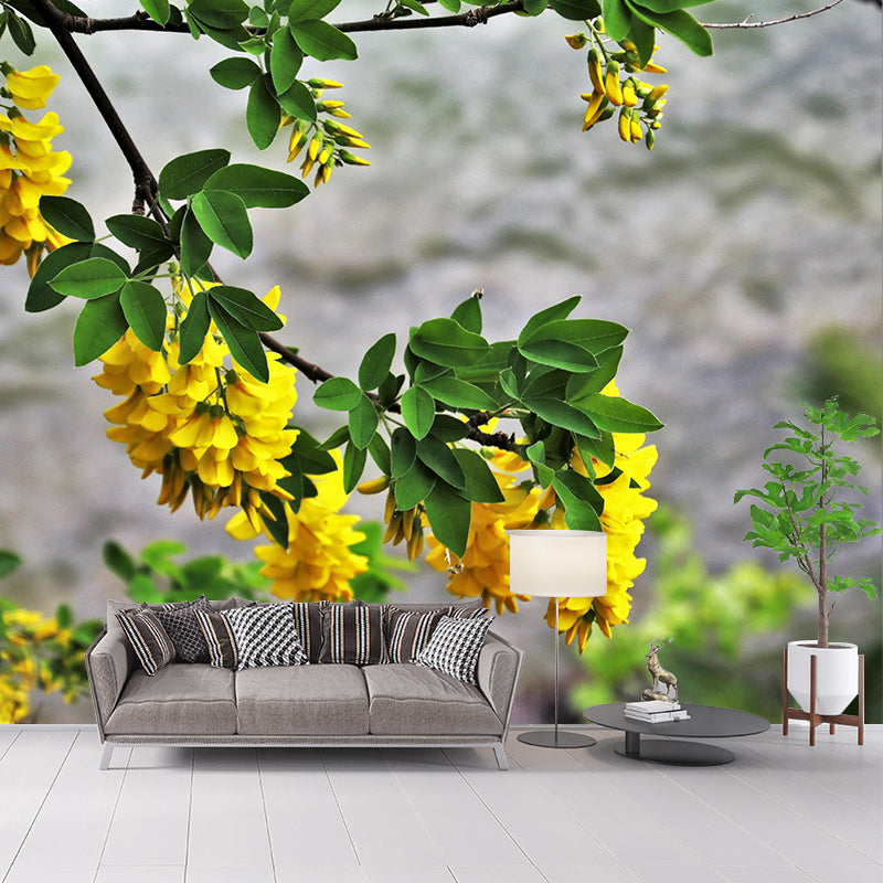 Customized Wisteria Mural Wall Covering Eco-friendly Wallpaper for Bedroom