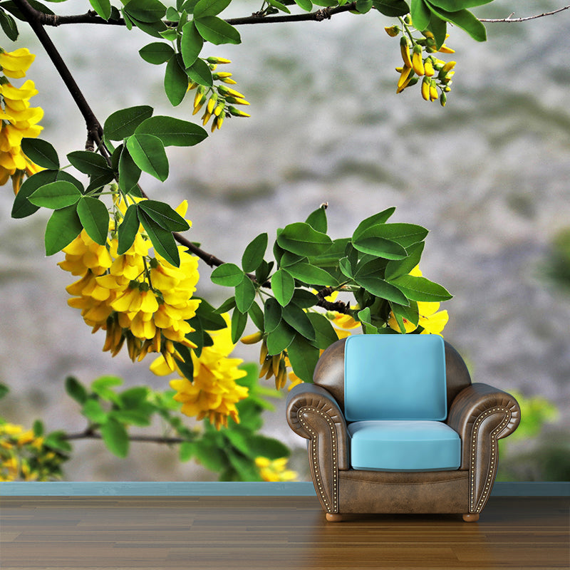 Customized Wisteria Mural Wall Covering Eco-friendly Wallpaper for Bedroom