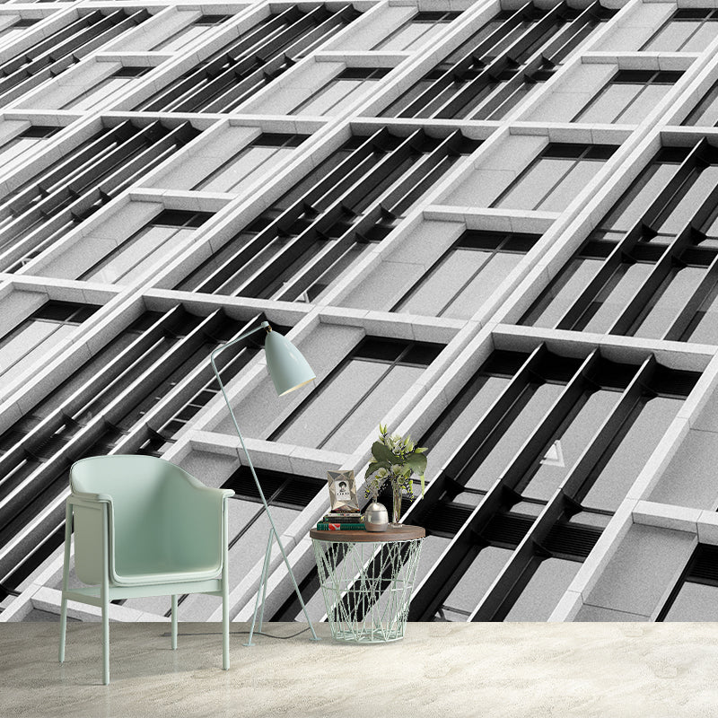 City Building Modernization Wall Mural for Meeting Room, Custom Size Available