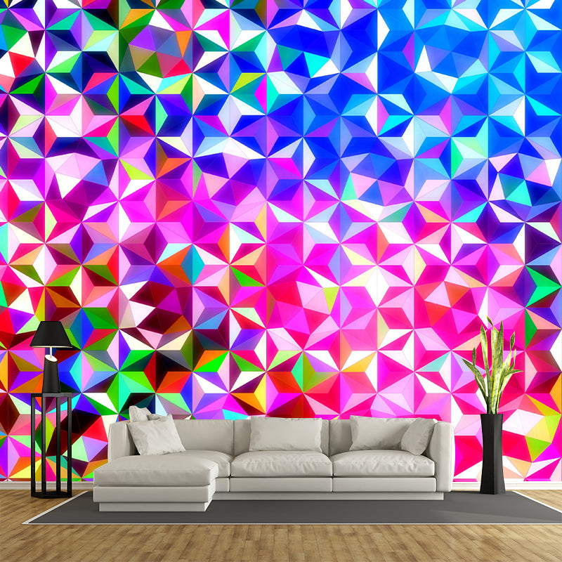 Geometric Shape Mural Wallpaper Moisture Resistant for Sitting Room, Waterproofing