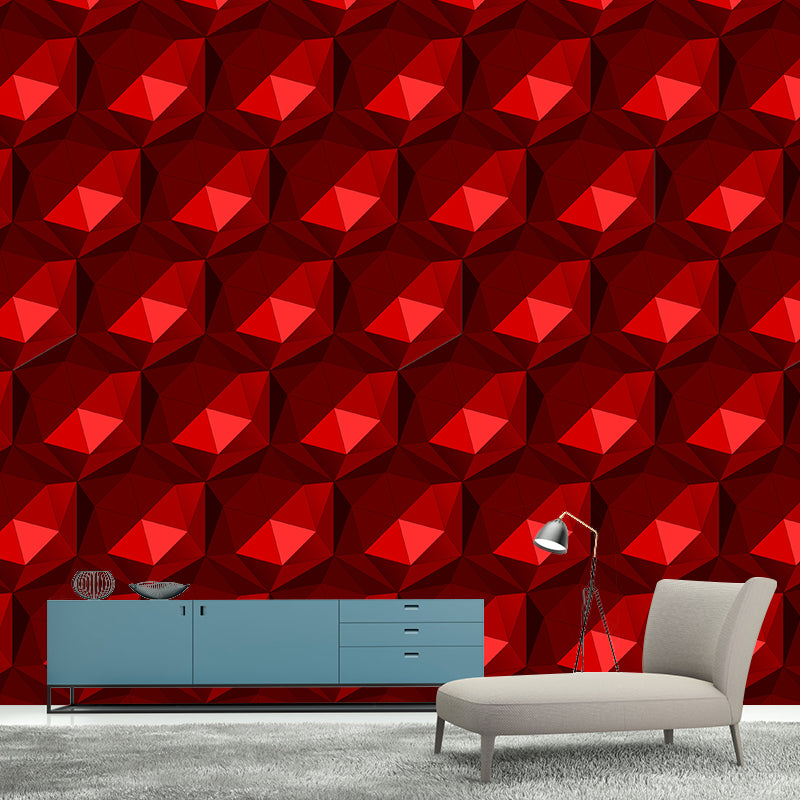 Geometric Shape Mural Wallpaper Moisture Resistant for Sitting Room, Waterproofing