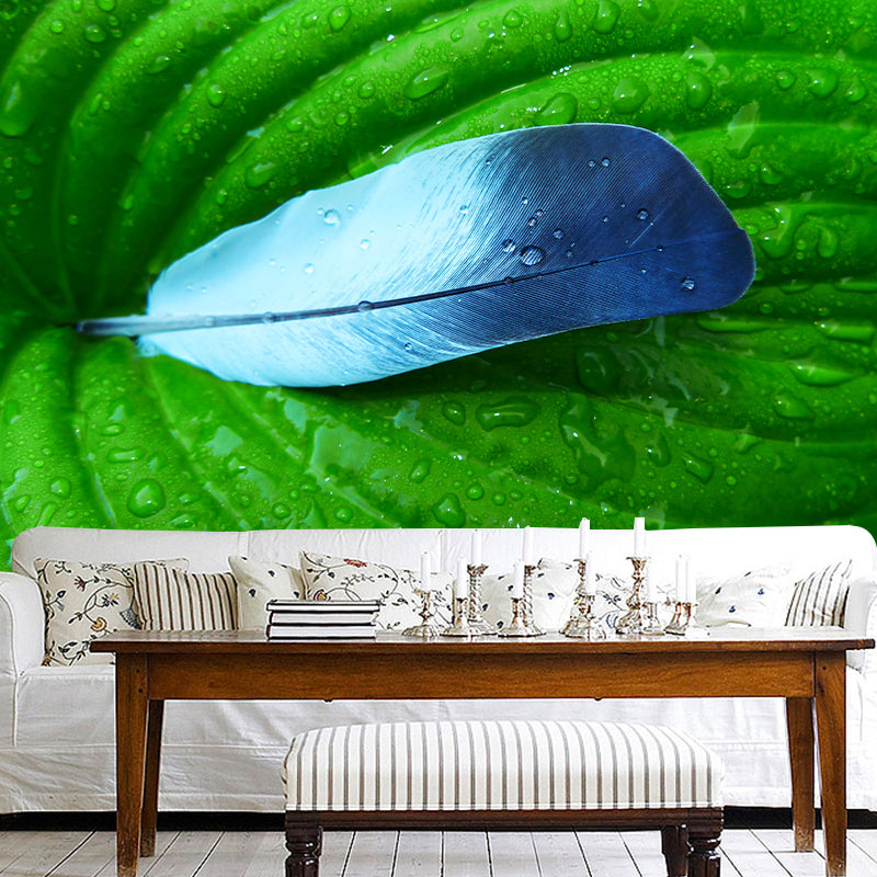 Beautiful Feathers Removable Wall Mural for Sleeping Room, Stain Resistant