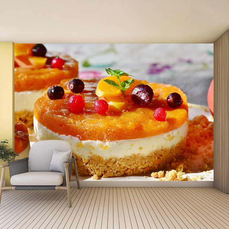 Fruit Cake Mural Wallpaper for Cake Shop Waterproof Wall Decor, Made to Measure