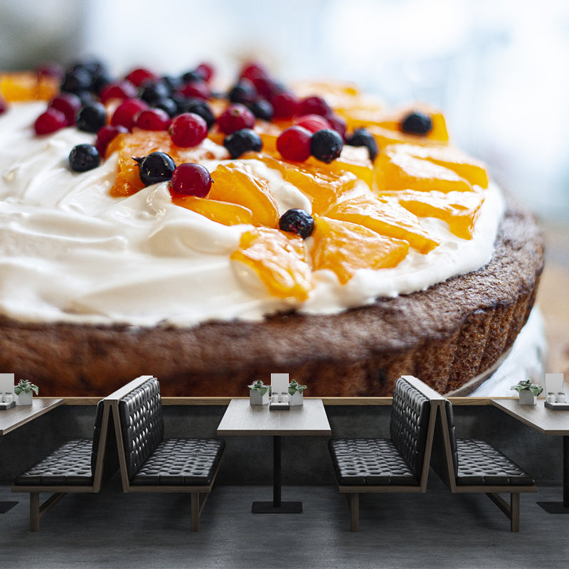 Sweet Fruit Cake Mural Wallpaper for Cake Shop Wall Decor, Made to Measure