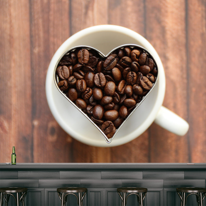 Modern Coffee Shop Wall Decor Coffee Beans Mural Wallpaper, Water Resistant