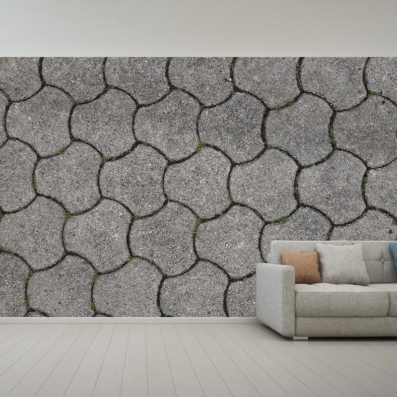 Geometric Bricks Mural Wallpaper Stain Resistant Wall Decor for Bedroom, Customized Size