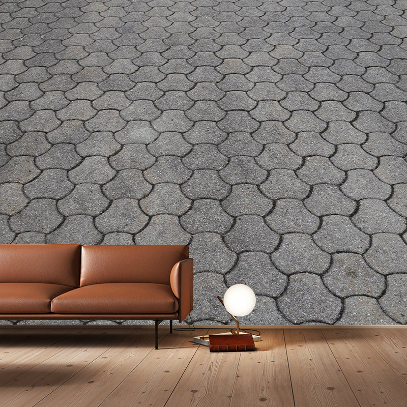 Geometric Bricks Mural Wallpaper Stain Resistant Wall Decor for Bedroom, Customized Size