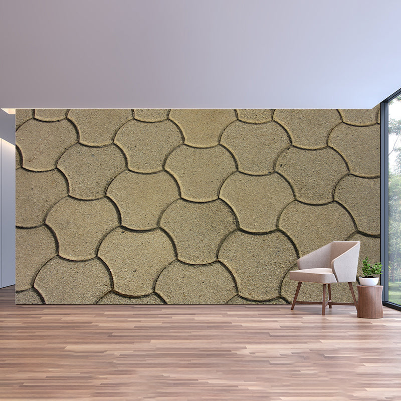 Geometric Bricks Mural Wallpaper Stain Resistant Wall Decor for Bedroom, Customized Size