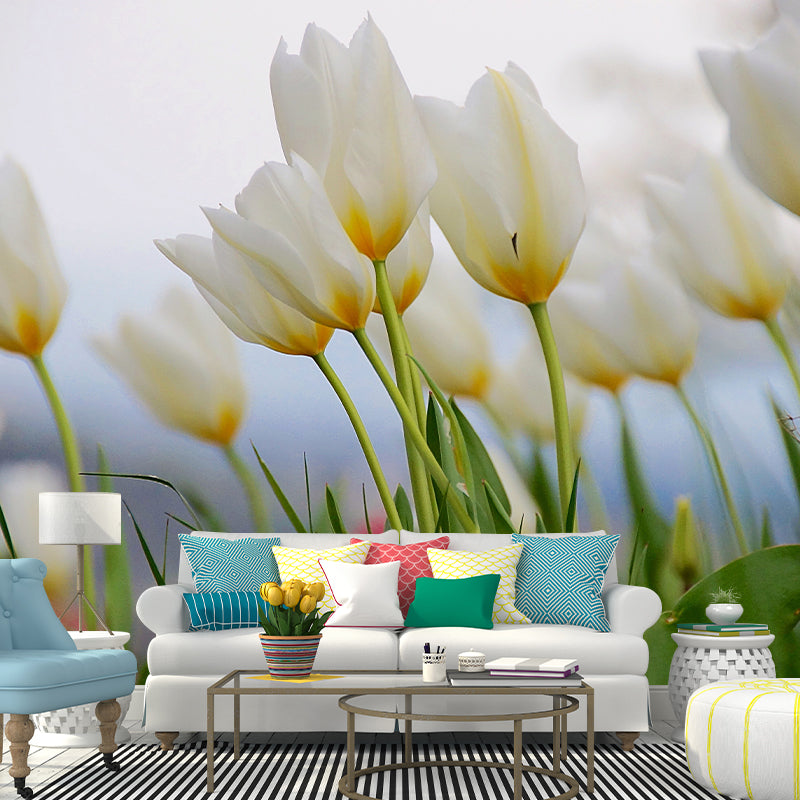 Décoration murale de chambre à coucher, tulipes aux couleurs vives, taille personnalisée