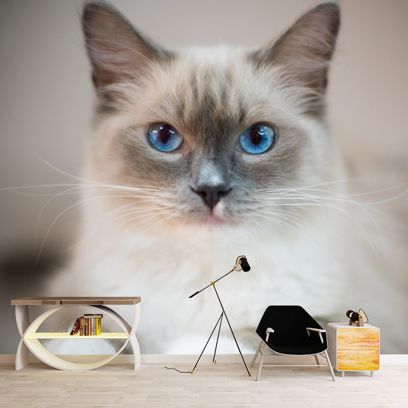 Lovely Cat Mural Wall Decor Living Room Mildew Resistant for Decoration