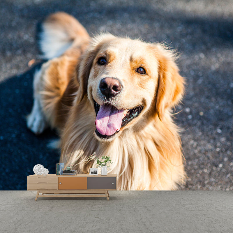 Lovely Golden Retriever Mural Wall Decor Living Room Wall Covering for Decoration