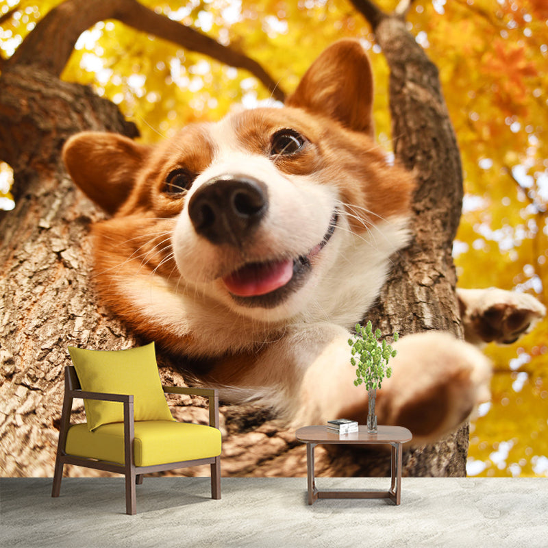 Lovely Corgi Mural Wall Decor Living Room Wall Covering for Decoration