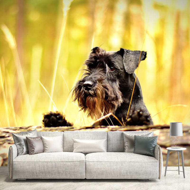 Contemporary Schnauzer Wall Decor Living Room Wall Covering Mural for Decoration