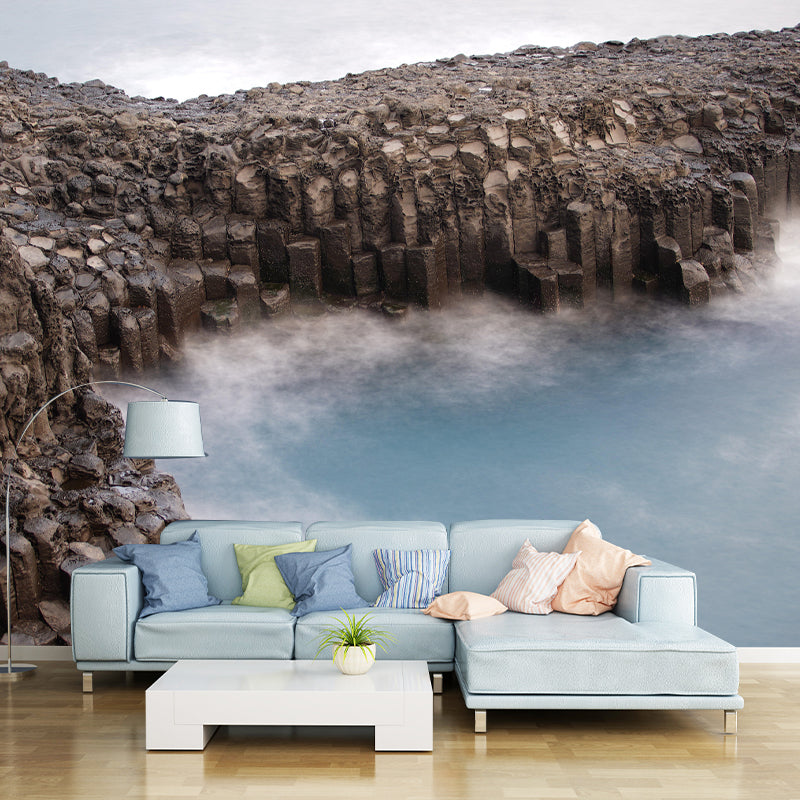 Customized Big Sea Wall Mural Modernism Mildew Resistant Wall Decor for Bathroom