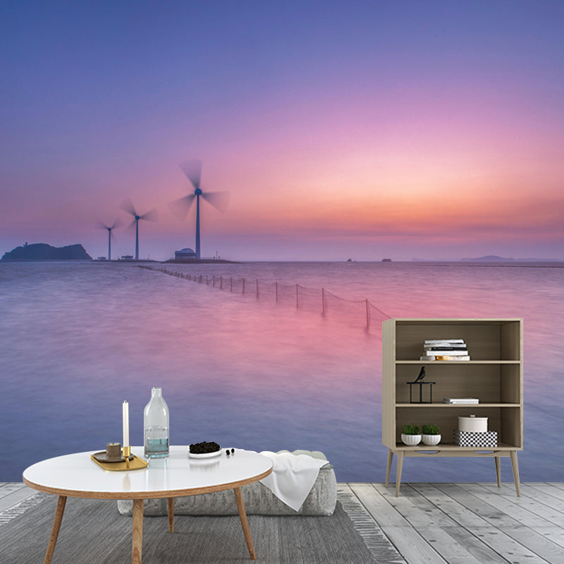 Boundless Sea Mural Environment Friendly Wallpaper Home Decoration for Bathroom