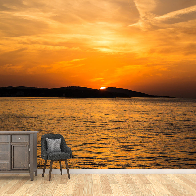 Boundless Sea Mural Environment Friendly Wallpaper Home Decoration for Bathroom