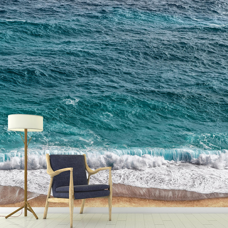 Sea Mural Horizontal Photography Modernism Wall Decor for Bathroom