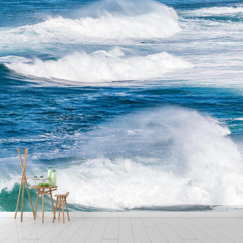 Sea Mural Horizontal Photography Modernism Wall Decor for Bathroom