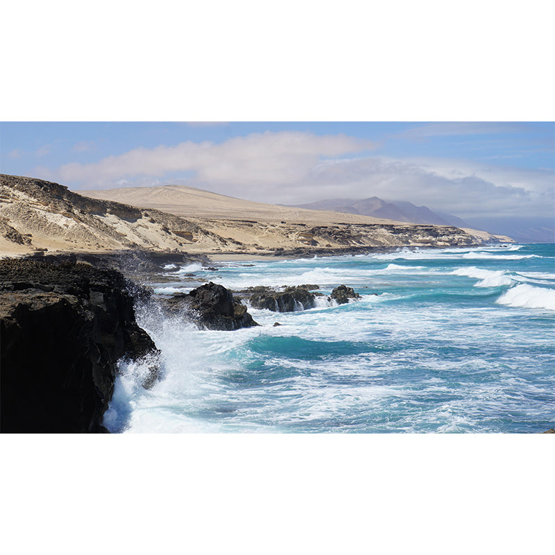 Sea Mural Horizontal Photography Modernism Wall Decor for Bathroom