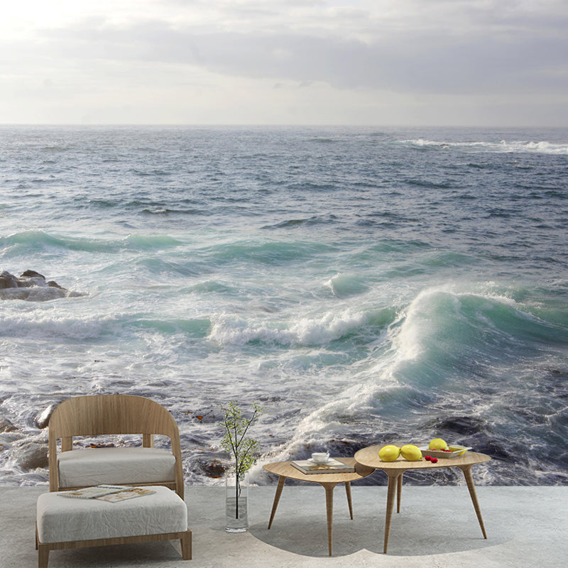 Sea Mural Environment Friendly Wallpaper Home Decoration for Dining Room