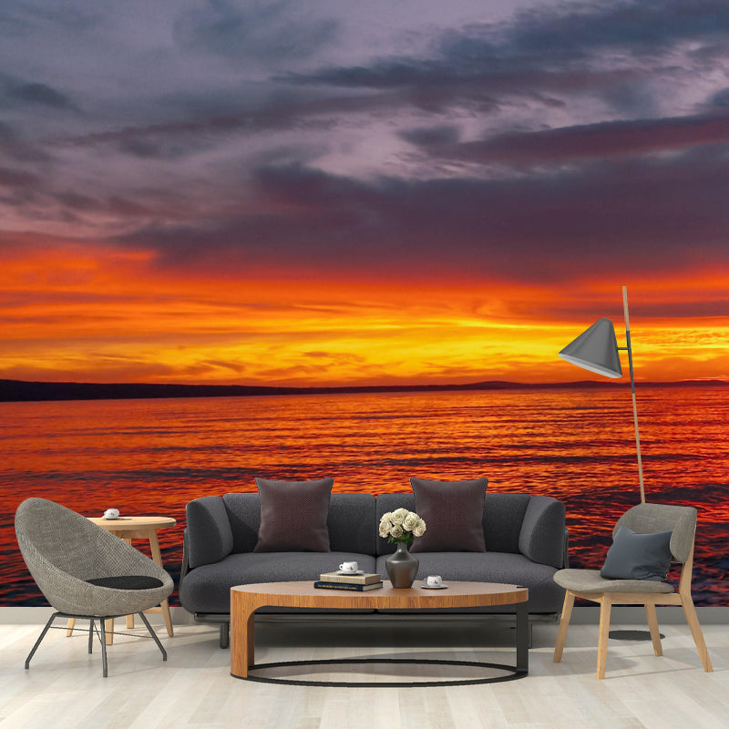 Beautiful Sea Mural Horizontal Photography Modernism Wall Decor for Living Room