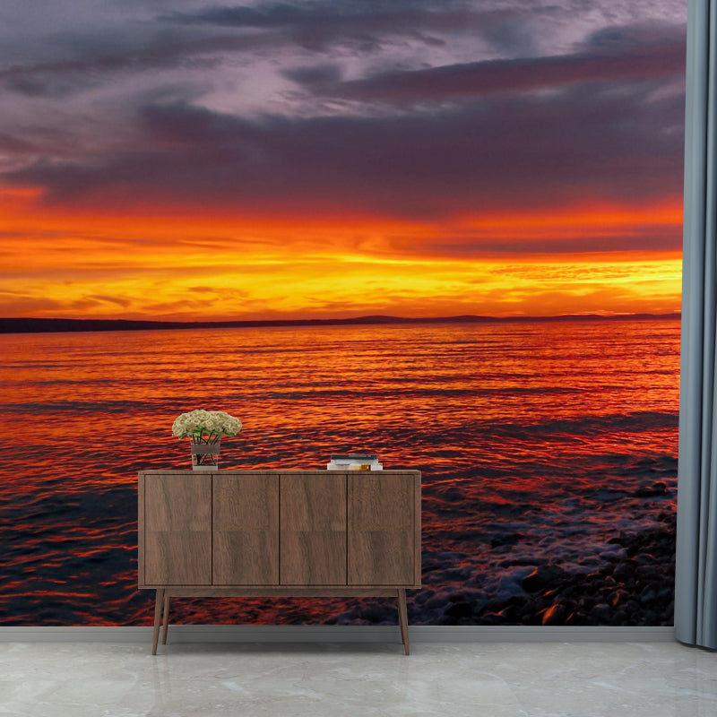 Beautiful Sea Mural Horizontal Photography Modernism Wall Decor for Living Room