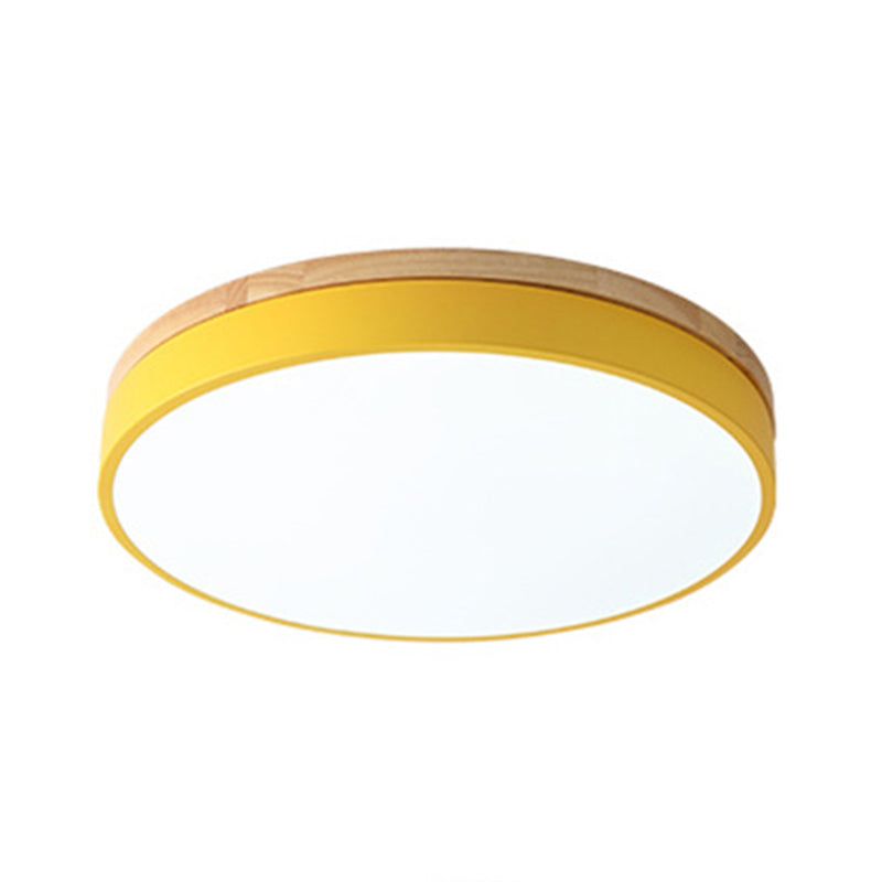 Plafonnier encastré à 1 lumière à abat-jour rond, de style simple et moderne