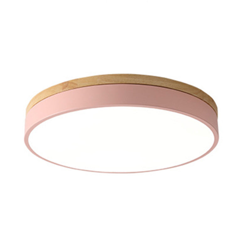 Plafonnier encastré à 1 lumière à abat-jour rond, de style simple et moderne