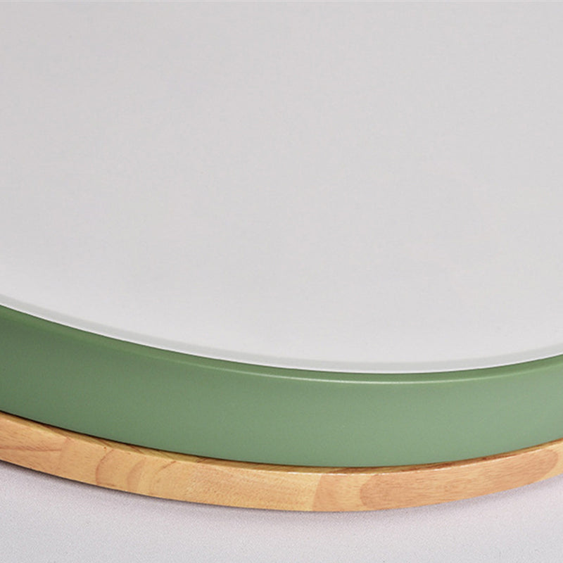 Plafonnier encastré à 1 lumière à abat-jour rond, de style simple et moderne