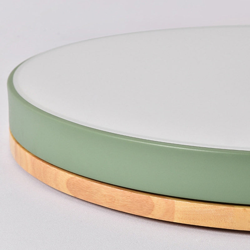 Plafonnier encastré à 1 lumière à abat-jour rond, de style simple et moderne
