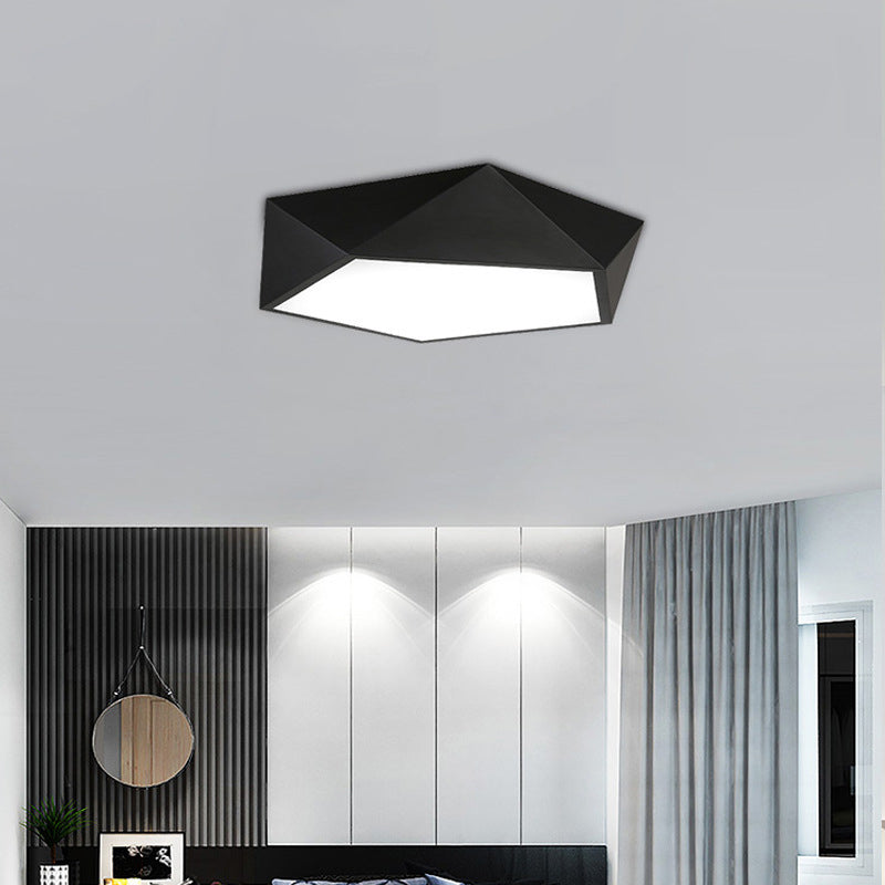 Lámpara de techo LED concisa y moderna, montaje empotrado geométrico de hierro lacado con pantalla acrílica