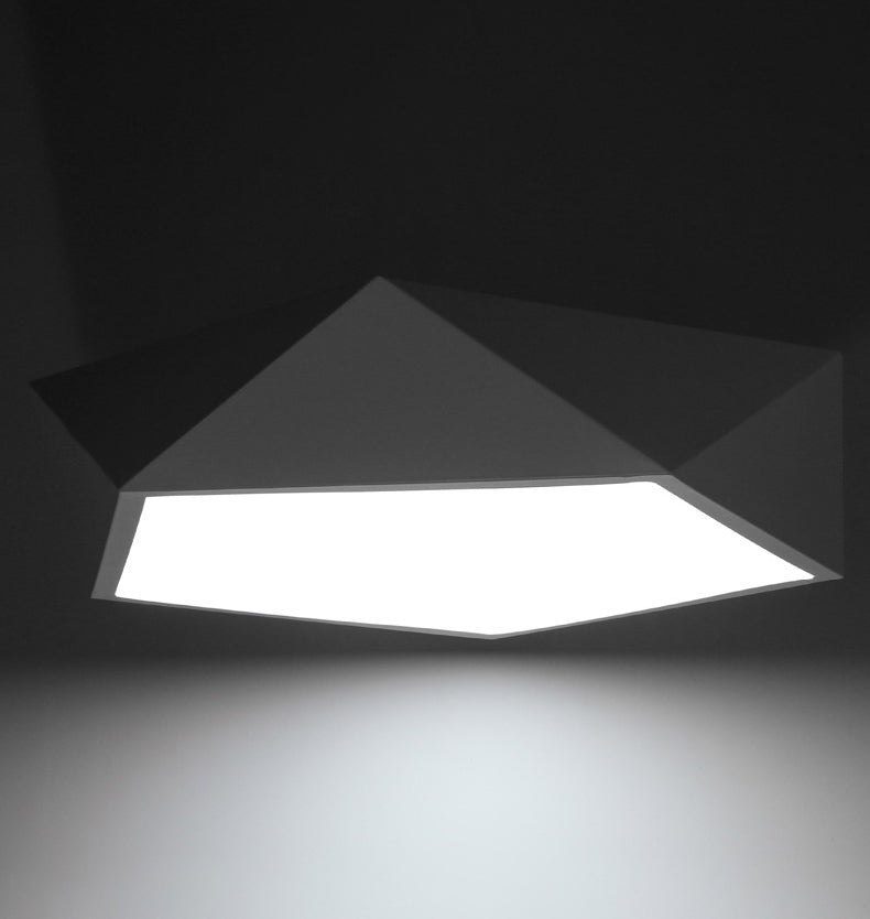 Lámpara de techo LED concisa y moderna, montaje empotrado geométrico de hierro lacado con pantalla acrílica