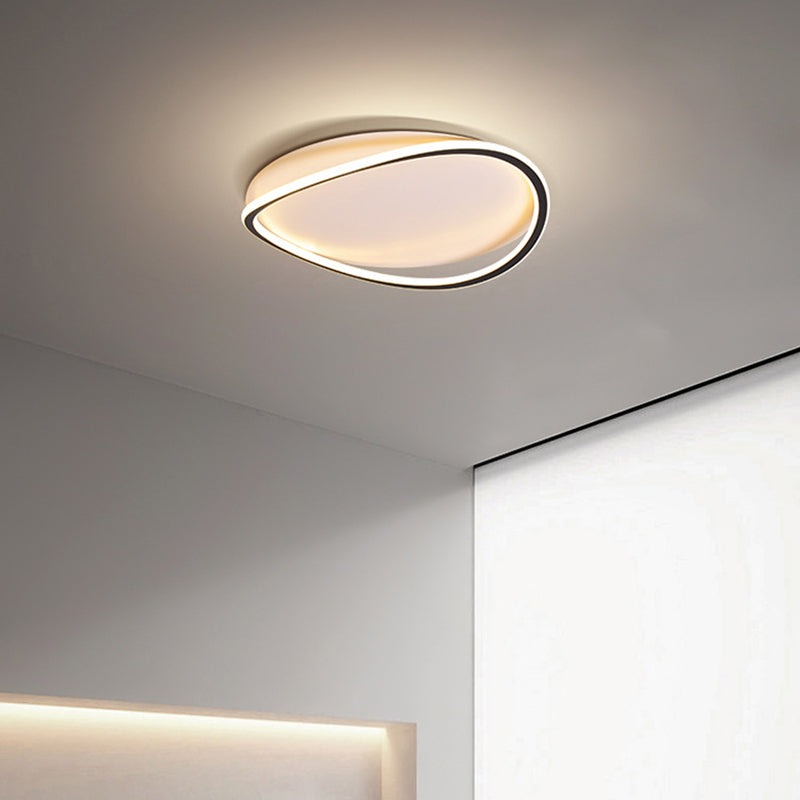 Modern Artistic LED Ceiling Fixture Aluminium Circular Flush Mount with Acrylic Shade