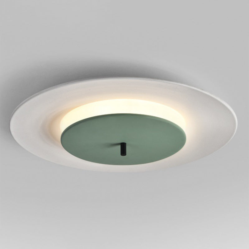 Acrylic Circular LED Ceiling Fixture in Modern Style Aluminium Macaron Flush Mount for Bedroom