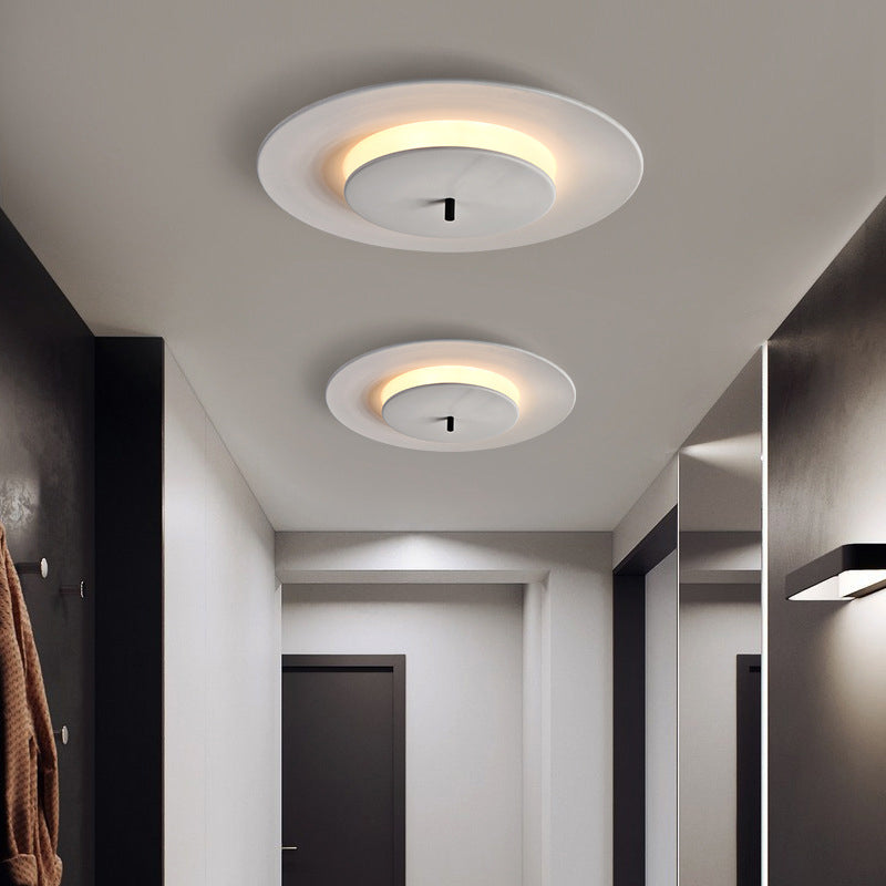 Acrylic Circular LED Ceiling Fixture in Modern Style Aluminium Macaron Flush Mount for Bedroom