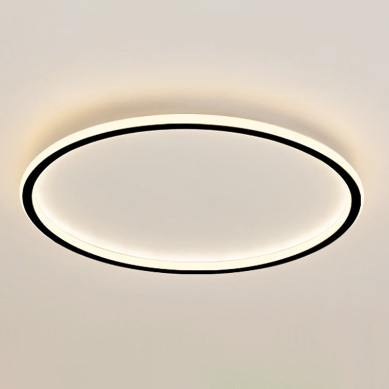 Modern Simplicity LED Ceiling Light Aluminium Circular Flush Mount with Silicone Shade