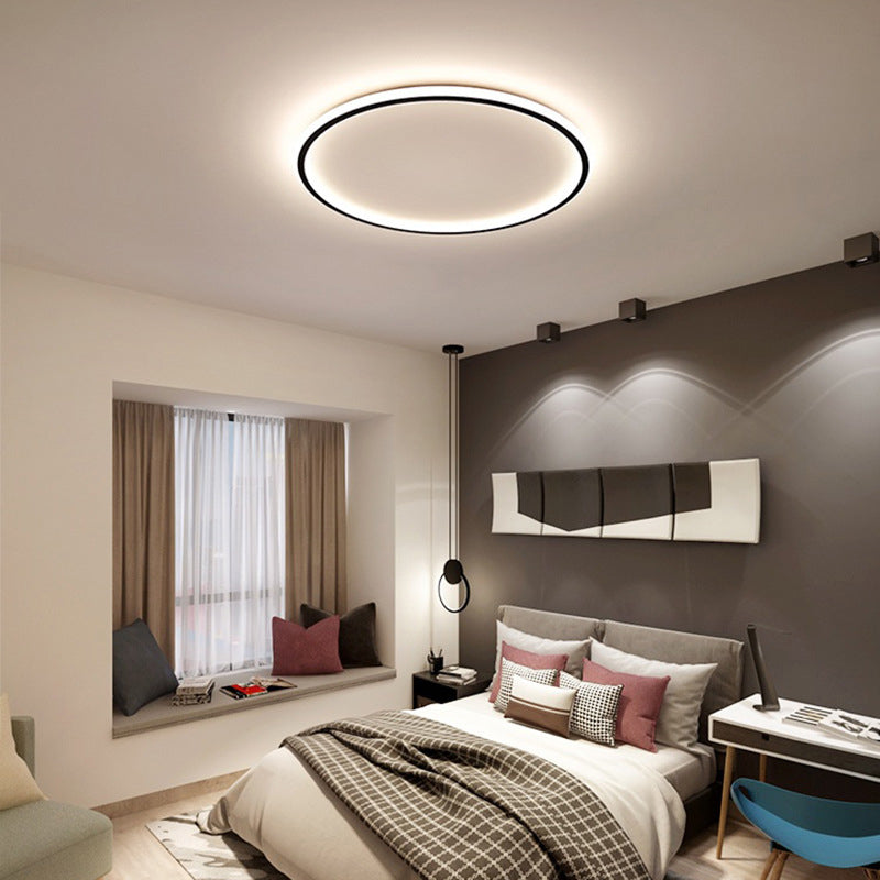 Modern Simplicity LED Ceiling Light Aluminium Circular Flush Mount with Silicone Shade