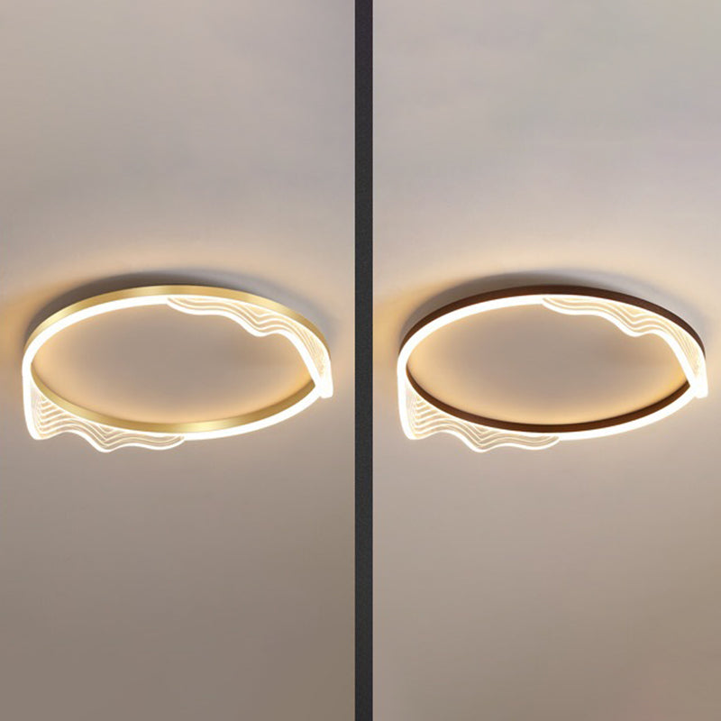 1-Light Round Shade Flush Mount Modern Style Flush Mount Ceiling Light Fixture