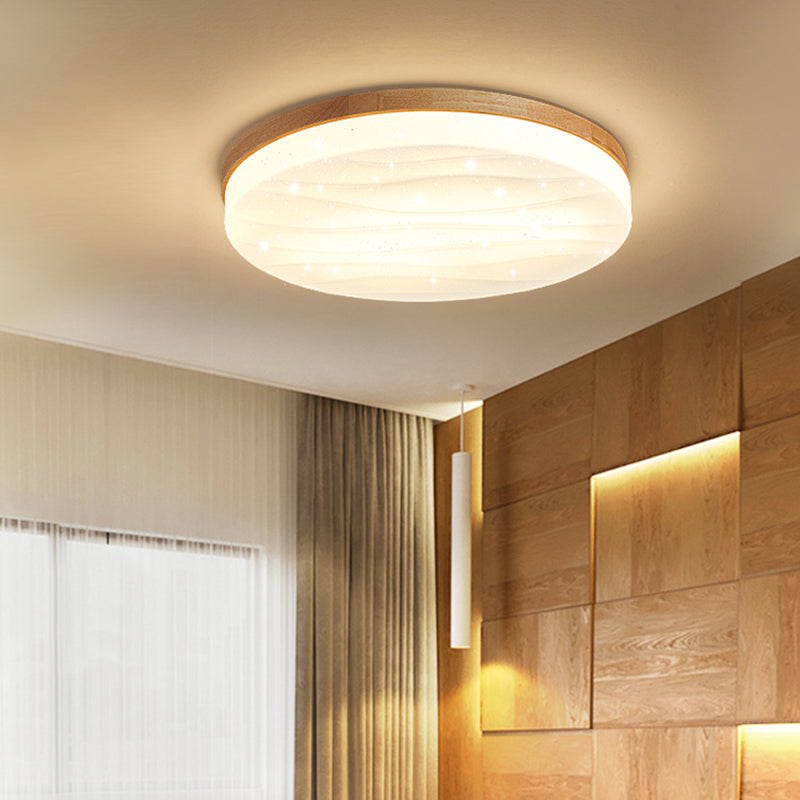 Plafonnier encastré à 1 ampoule ronde, style moderne et simple, marron